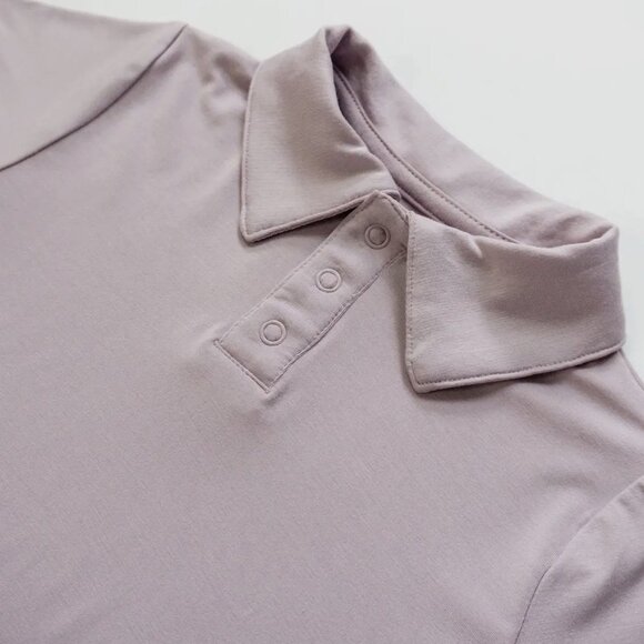 NWT 12-18m Bubble Baby Mauve Polo Romper Gender Neutral - Picture 2 of 4